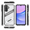 For Samsung Galaxy A15 Plating Holder PC Hybrid TPU Phone Case(Gray Black)