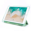 For iPad 9.7 (2018) & (2017) Airbag Horizontal Flip Leather Case with Three-fold Holder & Pen Holder(Mint Green)