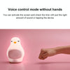 Creative Multifunctional Penguin Silicone Cute Beans Wake Children Sleeping LED Electronic Alarm Clock(Yellow Light)