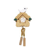3 PCS 1:12 mini Dull House Dollhouse Wooden Wall Clock Bird Clock House Toy Simulation Clock Model(Log color)