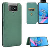 For Asus Zenfone 7 ZS670KS / Zenfone 7 Pro ZS671KS Carbon Fiber Texture Horizontal Flip TPU + PC + PU Leather Case with Card Slot & Lanyard(Green)