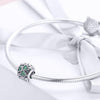 S925 Sterling Silver Green Plant Clover Bead DIY Bracelet Accessories