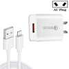 CA-25 QC3.0 USB 3A Fast Charger with USB to 8 Pin Data Cable, AU Plug(White)