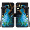 For Samsung Galaxy A25 5G Crystal Texture Colored Drawing Leather Phone Case(Peacock)