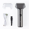 Men Reciprocating 3-Blade Rechargeable Shaver Washable Portable Beard Razor(Gray)
