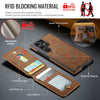 For Samsung Galaxy S23 Ultra 5G DG.MING K1 MagSafe Detachable Wallet RFID Back Cover Phone Case(Brown)