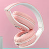 B39 Macaron Wireless Bluetooth Headset Foldable Gaming Headset Support TF Card(Cherry Pink)