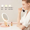 Make-Up Mirror With LED Light Fill Light Dormitory Desktop Dressing Small Mirror Girl Folding And Portable Mirror, Colour: White rechargeable Single Light