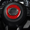 Car Carbon Fiber Steering Wheel Decorative Sticker for Mazda CX-5 2017-2018, Left and Right Drive (Red)