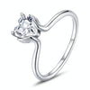 S925 Sterling Silver Love In The Palm Of Your Hand Women Ring, Size:8