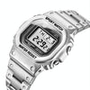 SANDA 390 Fashion Trend Men  Business Watch Outdoor Sports Personality Square Digital Electronic Watch(Silver)