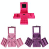 Suede Inner Three-layer Jewelry Box, Size: 14x14x14cm(Rose Red)