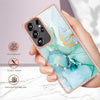For Samsung Galaxy S25 Ultra 5G Electroplating Marble Pattern Dual-side IMD TPU Shockproof Phone Case(Green 003)
