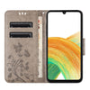 For Samsung Galaxy A56 5G Butterfly Flower Pattern Flip Leather Phone Case(Grey)