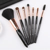 ZOREYA 7-In-1 Makeup Brush Set Brush Blush Brush Foundation Brush With Makeup Brush Bag(New Black)