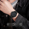 Skmei 1513 Fashion Trendy Steel Band Quartz Watch Mens Waterproof Leisure Watch(Black)