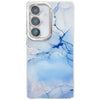 For Samsung Galaxy A25 5G Electroplated Marble Texture Phone Case(Blue M11)