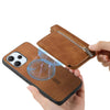 For Redmi K70 / K70 Pro 5G Retro MagSafe Zipper Wallet Card Bag Back Phone Case(Brown)