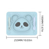 Baby Integrated Suction Cup Grid Food Plate Children Panda Silicon Glue Dishes(With Fork and Spoon Sky Blue)