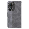 For Asus Zenfone 9 Geometric Embossed Flip Leather Phone Case(Grey)
