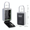 Wall Mounted Key Safe Box - Weatherproof Outdoor Key Storage (Silver/Black)