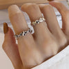 S925 Sterling Silver Cool Style Ladies Combination Ring, Specification:J406