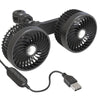F6207 Car Rear Seat Zip Lock USB Double Head Fan, Model: USB