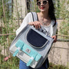 Foldable Cat Backpack Carrier, Blue - Holds 7.5kg, Water-Resistant