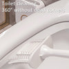 Wall-mounted Toilet Brush and Holder Set Odorless Design with Lid Bathroom Cleaning Kit(Cream White)