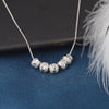 Frosted Transfer Bead Clavicle Chain Necklace(Platinum Color)