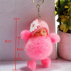 Sleeping Baby Doll Ball Key Chain Car Keyring Holder Bag Pendant Charm Keychain(Yellow)