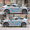 2 PCS/Set D-75 Flower Vine Pattern Car Modified Decorative Sticker(Blue)
