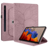 For Samsung Galaxy Tab S9 / S9 FE Tree Life Embossed Rotation Leather Tablet Case(Rose Gold)