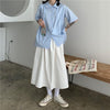 High Waist Drape Skirt Loose And Thin Mid-Length A-Line Skirt, Size: L(White)