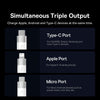 Baseus StarSpeed 3.5A USB to 8 Pin + Type-C + Micro USB 3 in 1 Fast Charging Data Cable, Length:1.2m (White)