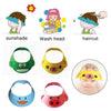 5 PCS Baby Kids Cap Shower Cap Baby Bath Cap Shower Hat Bath Visor Kids Bath Wash Hair Shield Hat(Green Frog)