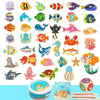 Wooden Magnetic Children Marine Fishing Puzzle Toys, Style: Barrel 38 Fish
