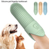 Silicone Pet Finger Toothbrush - Cat & Dog Teeth Cleaning (Beige)
