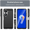 For Asus Zenfone 9 Brushed Texture Carbon Fiber TPU Case(Black)