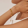 OPK GS1565 Exquisite Compact LOVE Letter Stainless Steel Simple Bracelet(Gold)