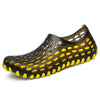 PVC + EVA Material Wading Beach Shoes Couple Breathable Slippers, Size: 45(Black+Yellow)