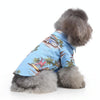 Dog Print Pet Beach Shirt, Blue, Size S (3-3.5kg) - Cotton