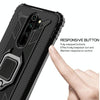 For Xiaomi Redmi Note 8 Pro Carbon Fiber Protective Case with 360 Degree Rotating Ring Holder(Black)