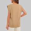 Women Summer Loose Top Basic T-Shirt Round Neck Casual Tank, Size: XL(Apricot)