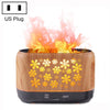 Desktop 3D Simulation Flame Incense Smoked Machine Humidifier, Colour:Light Wood Grain(US Plug)