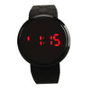 Touch Screen Unisex LED Digital Watch Wristwatch Timepiece Silicon Strap ( Black )(Black)