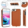 For iPhone 8 Plus / 7 Plus Double Flap Zipper RFID Leather Phone Case with Short Lanyard(Brown)
