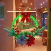 Christmas Wreath Timing Lighting Lights Door Decorations Pine Needle Ornaments Showcase(Golden Flower)