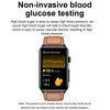 Smart Watch Ring ECG Temperature Heart Rate Blood Pressure Health Bluetooth Talking Watch, Color: Blue Silicone