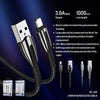 REMAX RC-162i Armor Series 3A USB to 8 Pin Charging Cable, Cable Length: 1m (Silver)